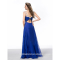 Alibaba Elegante Longo Novo Designer Royal Blue Color Chiffon Beach Vestidos de noite ou vestido de dama de honra LE24